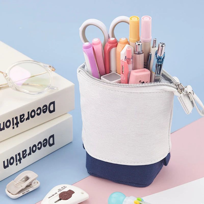 Solid Color Retractable Pencil Case