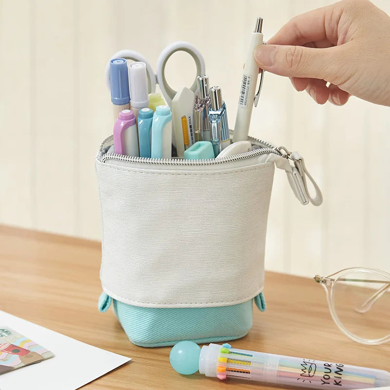 Solid Color Retractable Pencil Case