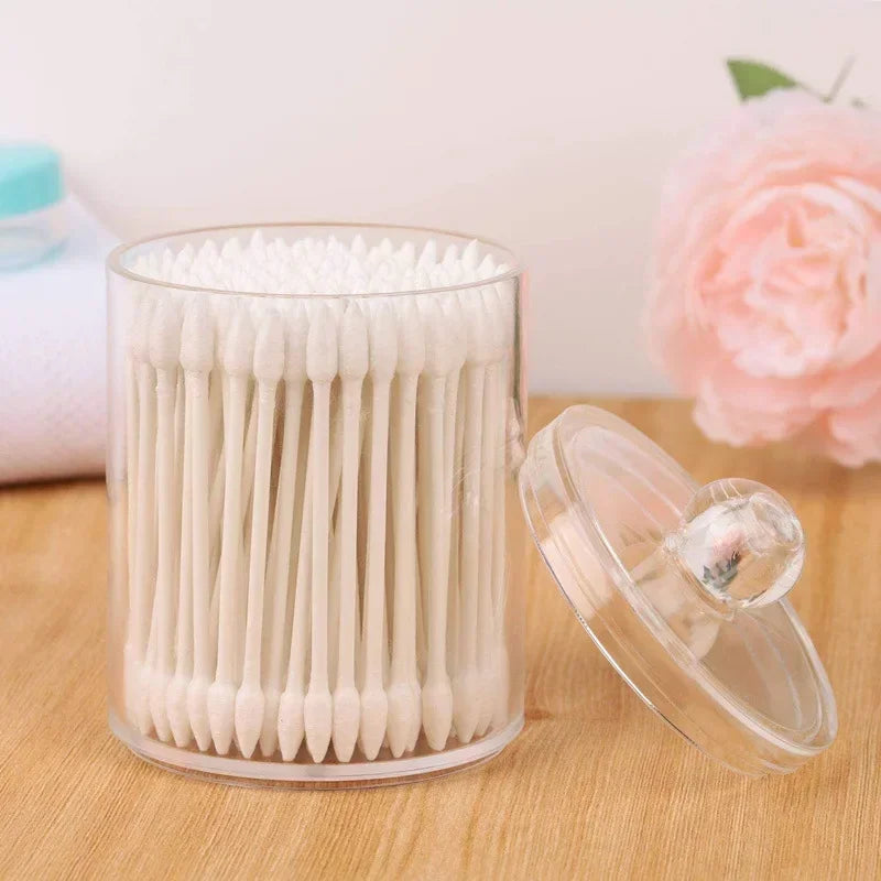 Clear Plastic Organizing Jars for Bathrooms, Vanities, Home