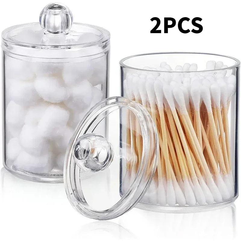 Clear Plastic Organizing Jars for Bathrooms, Vanities, Home