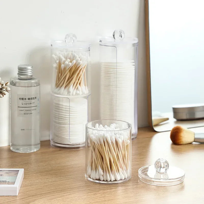 Clear Plastic Organizing Jars for Bathrooms, Vanities, Home